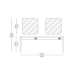 tocador doble a pared bar miroir carre dorado