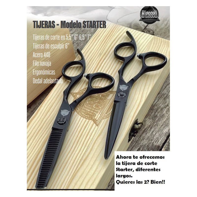 BLD BLSC-4008 ORL 09160, tijera de esculpir starter negra con estuche de madera