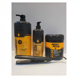 Pack champú mascarilla y after shave Nishman + plancha Artero