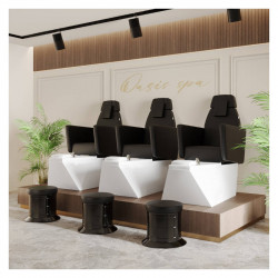 Sillón pedi spa Fascino cromoterapia tapizado negro