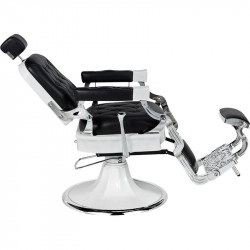 Sillón de barbero Jones B retro negro estructura blanco Miy