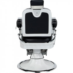 Sillón de barbero Jones B retro negro estructura blanco Miy