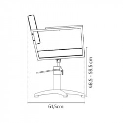 Sillón de tocador Ocean BR R U base redonda inox. Miy