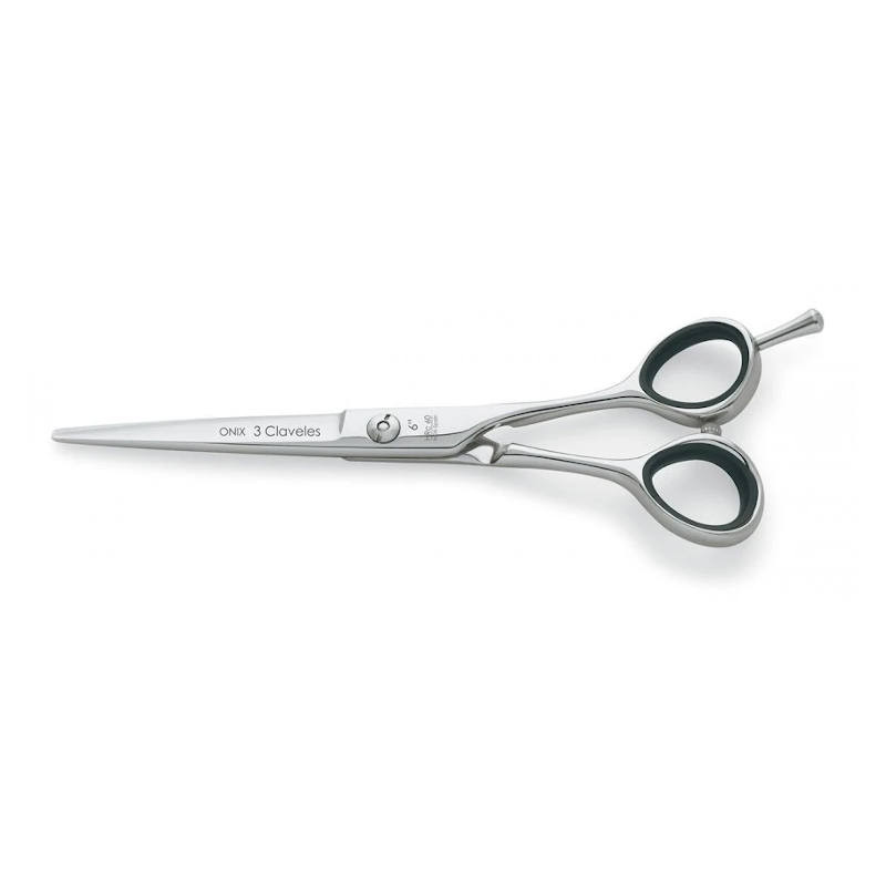 3 CLS 12774, tijera peluquero onix 6'' acero inoxidable de calidad
