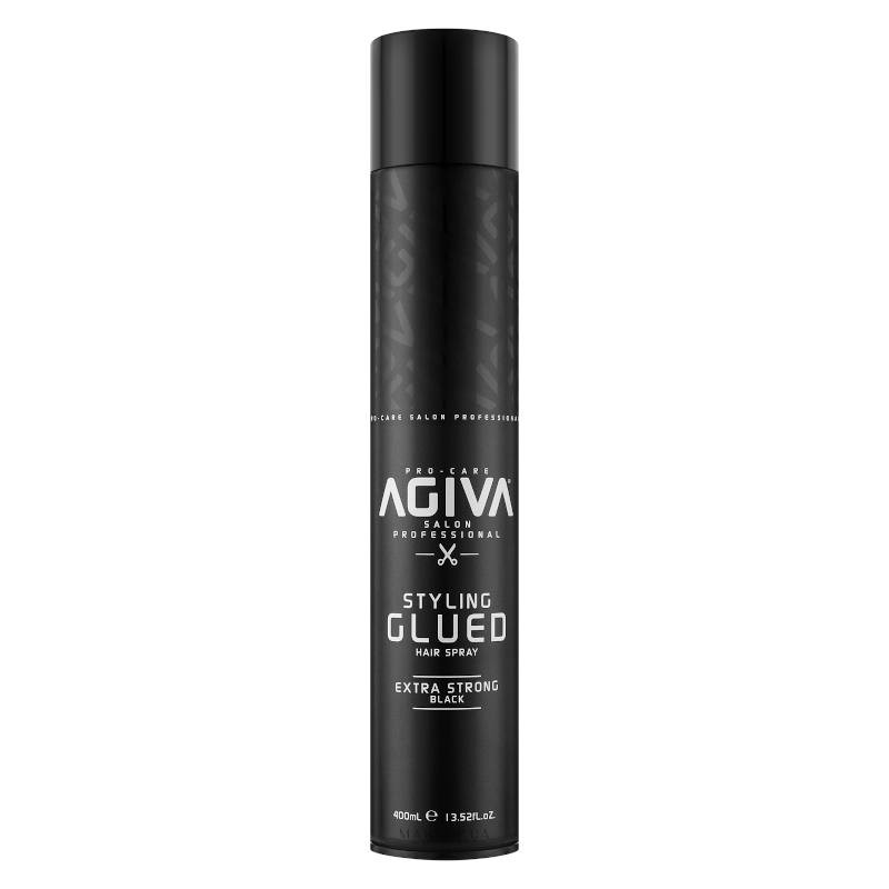 Laca spray Agiva black Styling Glued fijación extra strong 400 ml.
