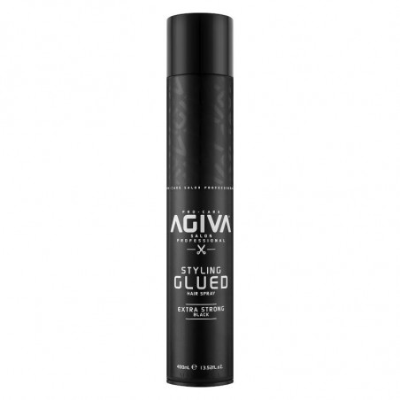 Laca spray Agiva black Styling Glued fijación extra strong 400 ml.