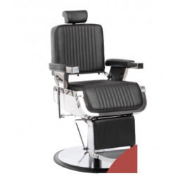 sillón barbero fringe tapizado y cosido en negro