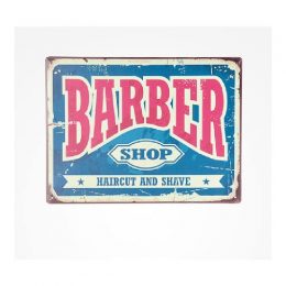 chapa metalica barberia vintage barber shop n7